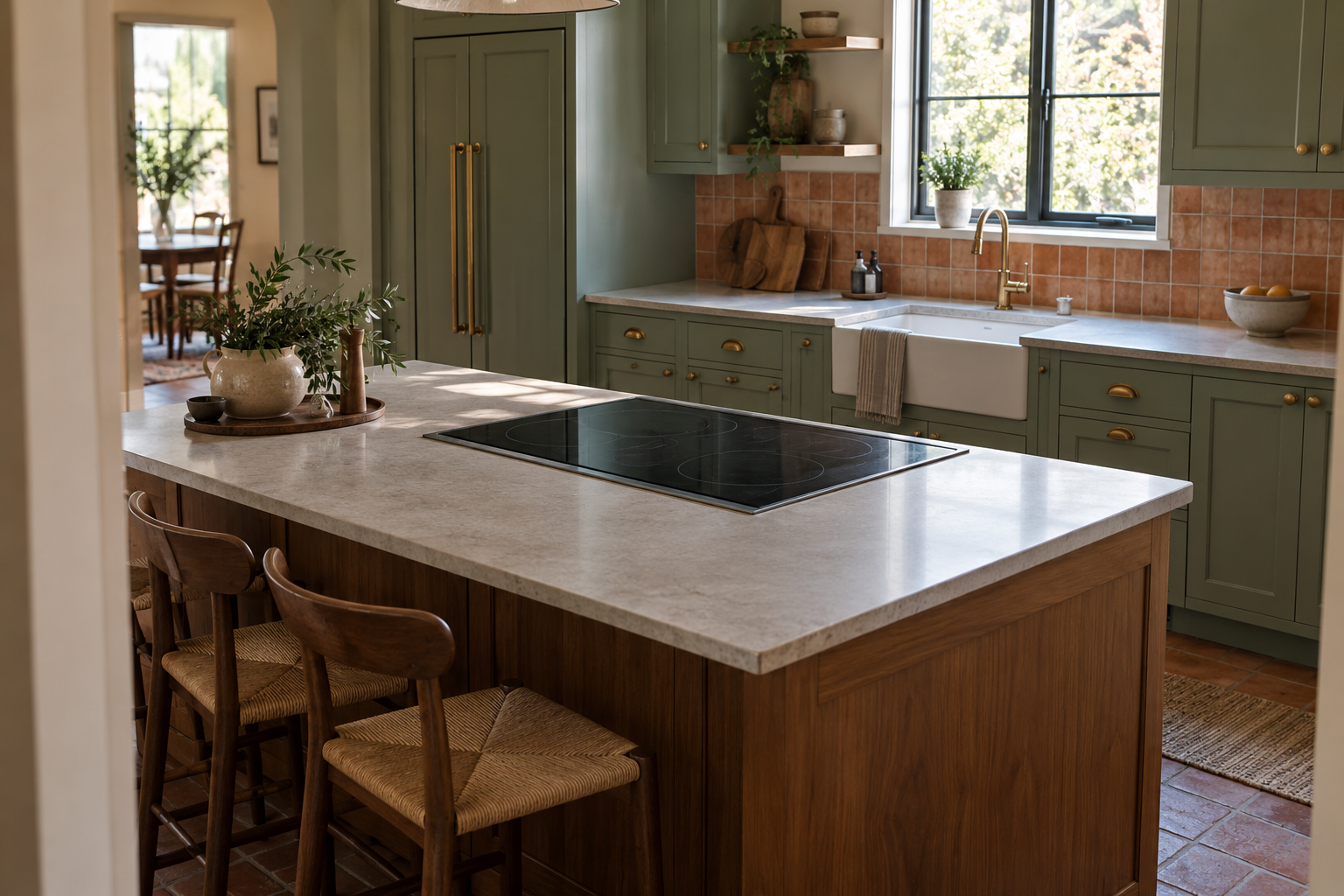 Illustrative Thermador cooktop in a residential kitchen — AI image for Sub-Zero Repair Golden’s Bridge