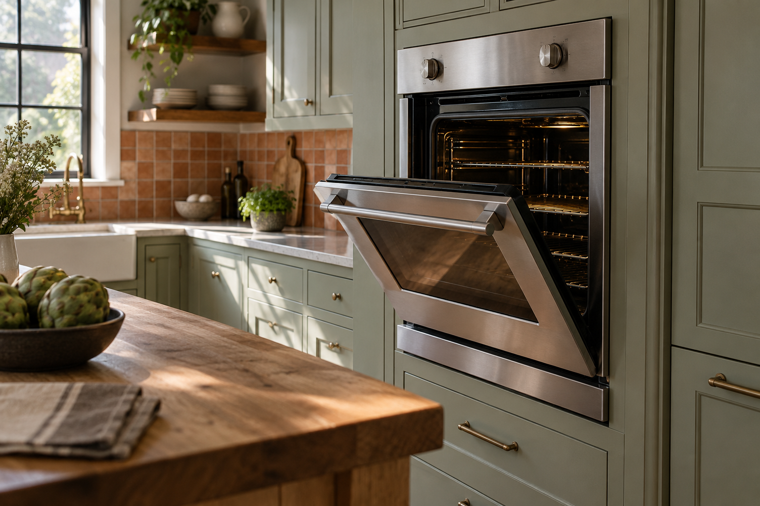 Illustrative Viking oven in a residential kitchen — AI image for Sub-Zero Repair Golden’s Bridge